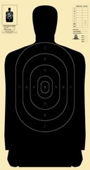 B-27 50-Yard Police Pistol Silhouette Target, Full 45″ length, Color Options