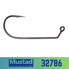 Mustad 32786 NP BN 2/0 – 5/0 Heavy Hook Black Nickel 60° Bend 50 Pack New