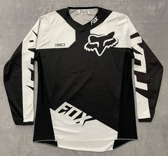 Fox Racing 180 Motocross Jersey Men’s Large Black White Long Sleeve MTB MX BMX