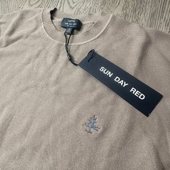 Sun Day Red 3D Knit Crew Neck Sweater Khaki SIZE S 00520-MB4