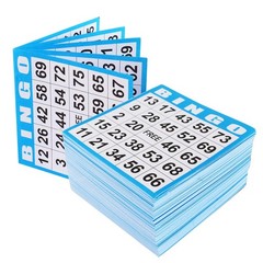 Disposable Bingo Cards Bulk- 1on Blue Paper (100 Books of 5 Sheets) for Large…