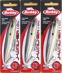 (3) Berkley 4″ J-Walker 100 Topwater 1/2 Oz Rattle Bait MF Shad Brand New
