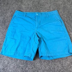 Columbia Chino Shorts Men’s 32 Blue Cotton Poplin Outdoor Casual 8in Inseam