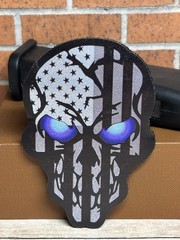 Reflective Punisher Patch – Tactical Morale Skull Patch – Hook Loop