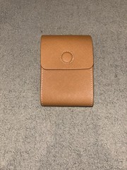 American Made Rangefinder Carry Case w/ Carabiner Clip Brown & Blue Leather