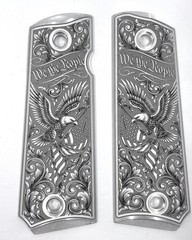 Custom Engraved Full Size 1911 Aluminum Grips- American Eagle Design