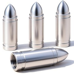 4PCS Bullet Style Tire Valve Stem Caps, Corrosion Resistant, 4 pcs Silver