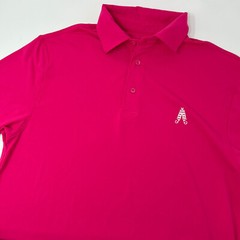 Royal & Awesome Men’s Golf Polo Shirt Bright Pink Size Medium Polyester