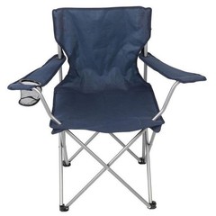 Portable Folding Camp Chair W/ Cup Holder Durable Steel Frame Compact Seating US