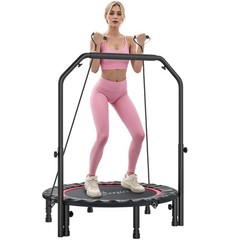 40″ Foldable Mini Trampoline, Rebounder Trampoline for Adults, Red