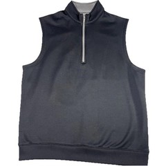 Callaway Weather Series Vest Mens Size L Black 1/4 Zip Pullover Golf Preppy Dad