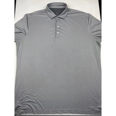 Johnnie O Polo Shirt XL Grey Geometric Print Performance Golf Short Sleeve