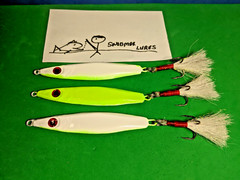 3 – 2 oz FLUTTER SPOON FISHING LURE JIG JIGGING TROLLING LEAD SLAB