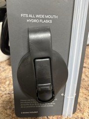 Hydro Flask Wide Mouth Straw Lid w/ 2 Straws Black BPA-Free Dishwasher Safe NEW