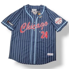 NASCAR Jersey Men XL Chicago Street Race 2024 Baseball Pinstripe Sewn On Patches