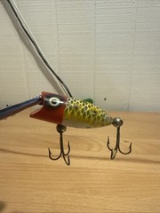 Vintage Heddon Tiny Lucky 13 Nice Color Red, Green, Yellow, White
