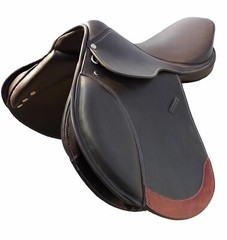Leather Jumping Close Contact Double Flap Changeable Gullets System Horse Saddle