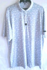 Bad Birdie Mens XL Short Sleeve Golf Polo Shirt Grey Floral