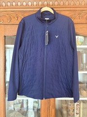 NWT Callaway Size M Men’s Navy Blue Full Zip Long Sleeved Golf Jacket(reg $95)