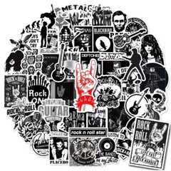 10/25/50Pcs Metal Rock Music Singer Stickers Graffiti for Guitar DIY Travel Lugg