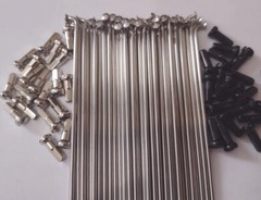 SILVER J-Bend 14g custom length Stainless Bicycle spokes with Brass nipples
