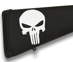 2 Punisher rubber gun grip tape overlays Shotgun stocks, pistol, tumblers White