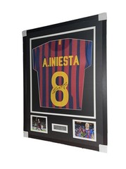 Andres Iniesta Signed Barcelona Authentic Football Shirt Framed With Photo Proof