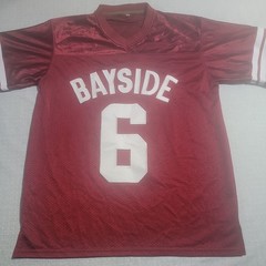 AC Slater #6 Bayside Saved The Bell Men’s Football Jersey Stitched Maroon Small