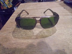 Vintage morsafe Green Safety Glasses with green Side Shields Z87
