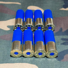 12 GAUGE 2 3/4″ SNAP CAPS TRAINING ROUNDS SET OF 8 SAFETY BLUE HIGH BRASS 1oz