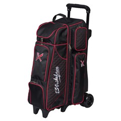 KR Strikeforce Royal Flush Black/Red 4×4 4 Ball Roller Bowling Bag