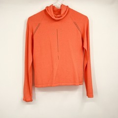 Jamie Sadock Orange LS Womens Golf High Neck Shirt Art