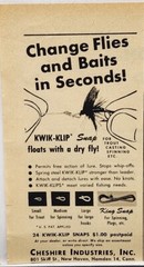 1954 Cheshire Kwik Klip Snaps Fishing MCM Original Print Ad New Haven Conn