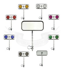 ORIGINAL! VINTAGE LOWRIDER RECTANGLE SQUARE TWISTED MIRROR IN MANY COLORS.