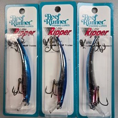 3-Reef Runner Little Ripper 500 CHROME BLUE Trolling Lure. 3 Per Order