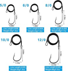 3m Shark Rig Stainles Steel Fishing Hook 400LB Nylon Coated Cable Leader Rigging