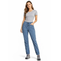 *NWT* Eddie Bauer Joggers Womens Sz. 2 Blue Hiking Pants UPF 50+ Activewear