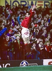 Manchester United Player Eric Cantona Celebrates His 2Nd Goal In A- Old Photo