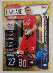 2019 Match Attax UEFA – Erling Haaland RB Salzburg Hattrick Hero HH1