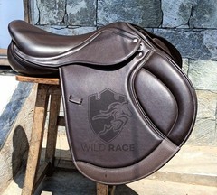 WILD RACE Leather Jumping/Close contact, Double Flap Changeable Gullets Saddle