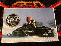🏁 ‘80 ARCTIC CAT SNO-PRO Snowmobile Poster vintage sled #3 Black Magic ⚫️🟢