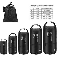 Waterproof Dry Bag Backpack Roll Top 5L 10L 20L Kayak Boat Canoe Camping Hiking