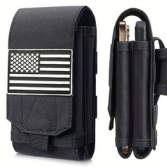 Tactical Outdoor Phone Pouch with American Flag Adjustable Strap