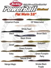 SALE – 3.6″ Berkley PowerBait MaxScent Flat Worm Drop Shot Lure – Choose Color