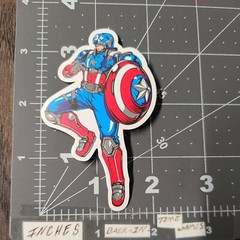 Captain America Adult Humor Sticker For Guitar Laptop Skateboard Mat93