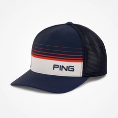 New Ping Limited Edition USA Blue/White/Red Adjustable Snapback Trucker Hat/Cap
