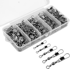 200 Pack Fishing Snap Swivels Barrel Swivels Fishing Tackle with Snaps