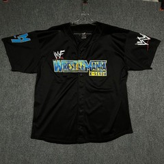 VTG WWF WrestleMania X-Seven Jersey Mens XXL Black 2001 Houston Wrestling Y2K