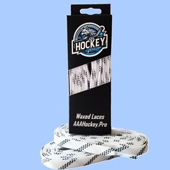 White Waxed Hockey Skate Laces 84″ / JR 3.5 – SR 5 AAA Hockey Pro