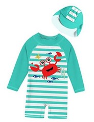 Toddler Baby Boys Long Sleeve Swimsuits 3D Printed One 12-18 Months Red Crab
